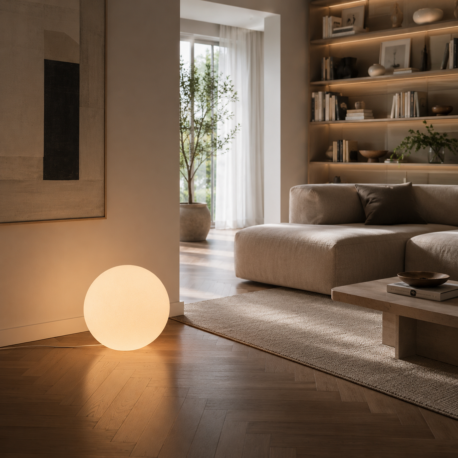 Oṣupa- Sphere Resin Floor Lamp