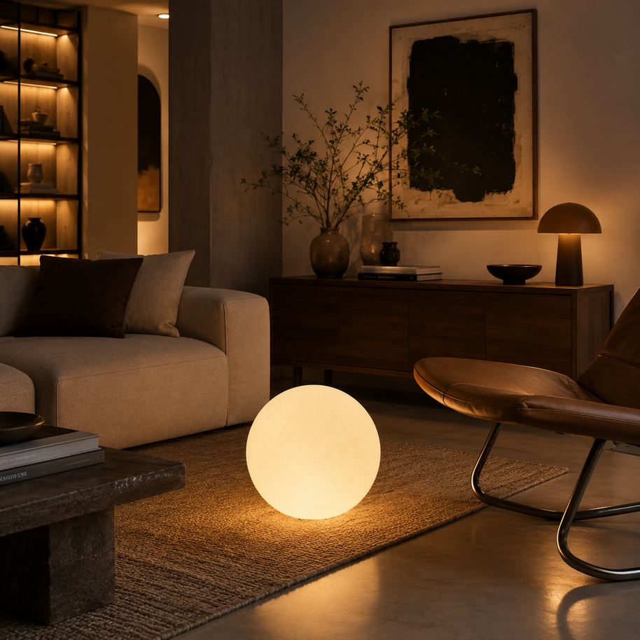 Oṣupa- Sphere Resin Floor Lamp