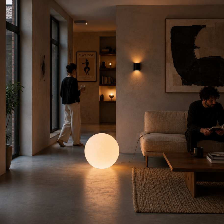 Oṣupa- Sphere Resin Floor Lamp